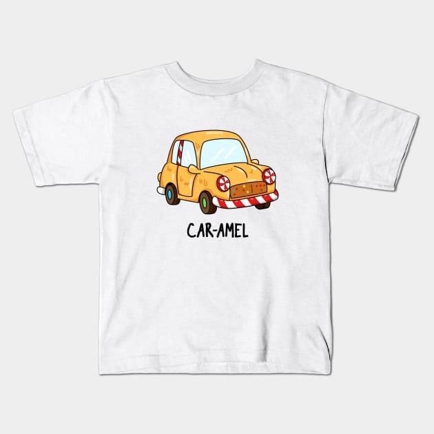 Car-amel Funny Candy Pun Kids T-Shirt by punnybone